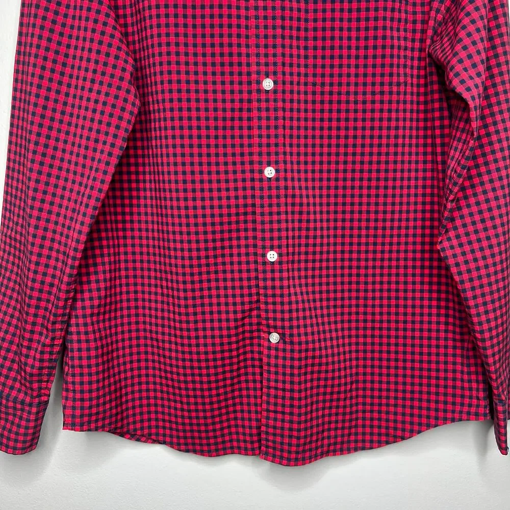 Banana Republic Slim Flex Fit Button Down Tech Stretch Cotton Mens M Check Plaid